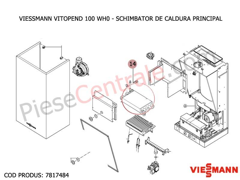 Poza Schimbator de caldura principal centrala termica Viessmann Vitopend 100 WH0