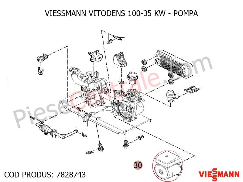 Poza Pompa centrala termica Viessmann Vitodens 100 35 WB1B