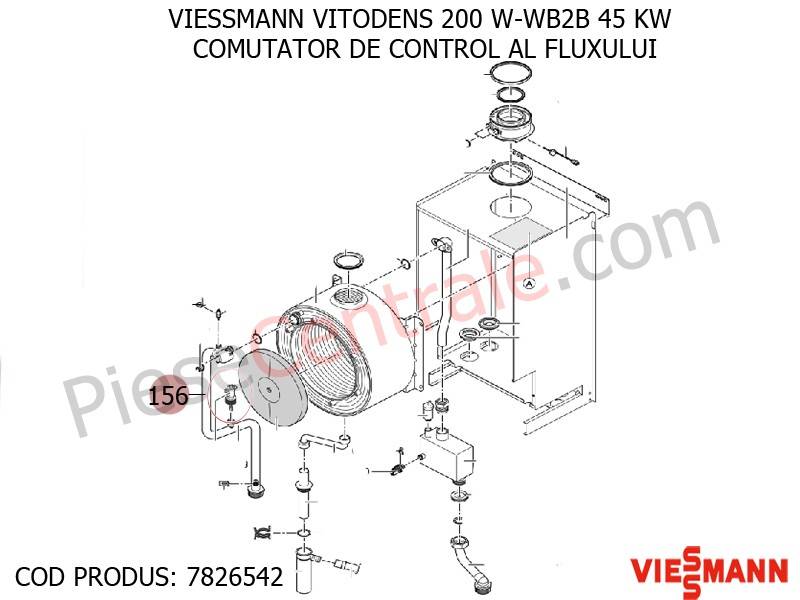 Poza Comutator de control al fluxului centrala termica Viessmann VITODENS 200 W-WB2B 45 KW