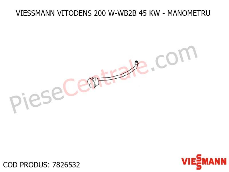 Poza Manometru 0-6 bari cu furtun flexibil centrala termica Viessmann VITODENS 200 W-WB2B 45 KW