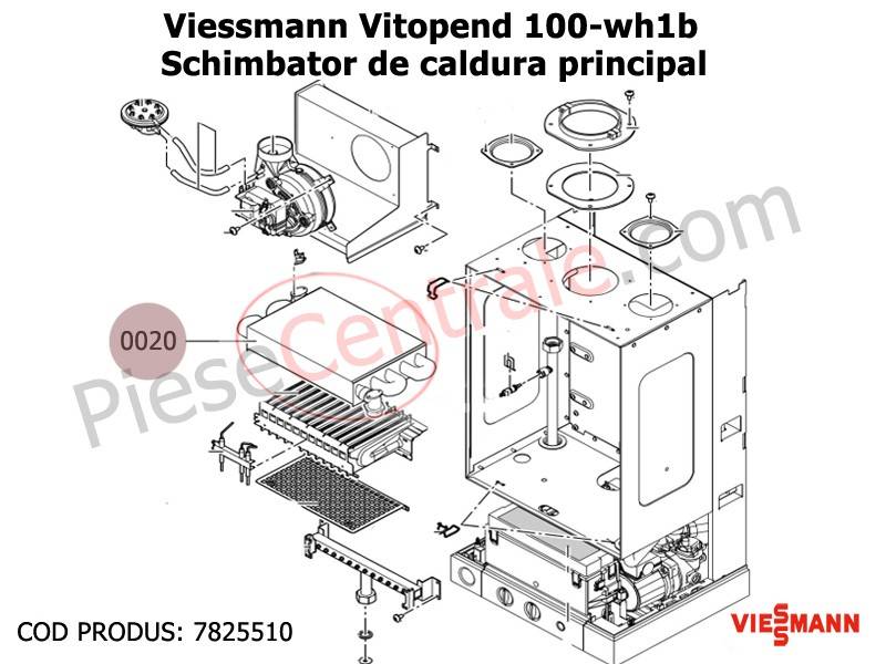 Poza Schimbator de caldura principal centrala termica Viessmann Vitopend 100 24 kw