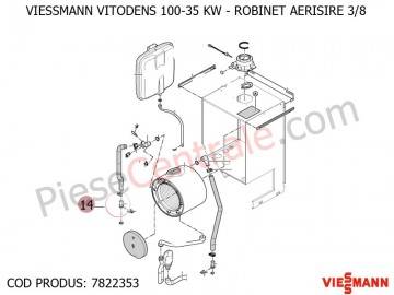 Poza Robinet aerisire 3/8 centrala termica Viessmann Vitodens 100 35 WB1B, Vitodens 100-W WB1C, Vitodens 111-W B1LB