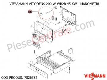 Poza Manometru 0-6 bari cu furtun flexibil centrala termica Viessmann VITODENS 200 W-WB2B 45 KW