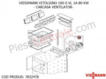 Poza Carcasa ventilator centrala pe lemne Viessmann Vitoligno 100 S VL 1A-80 KW